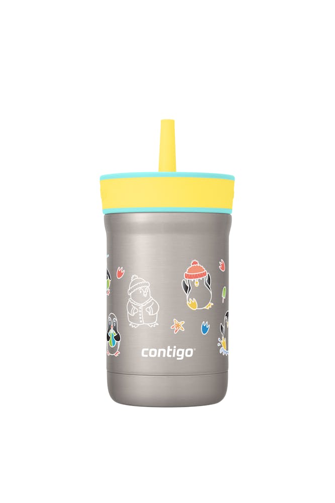 Kids Leighton Spill-Proof Stainless Steel Tumbler with Straw, 12oz T1