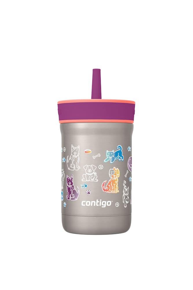 Kids Leighton Spill-Proof Stainless Steel Tumbler with Straw, 12oz T1